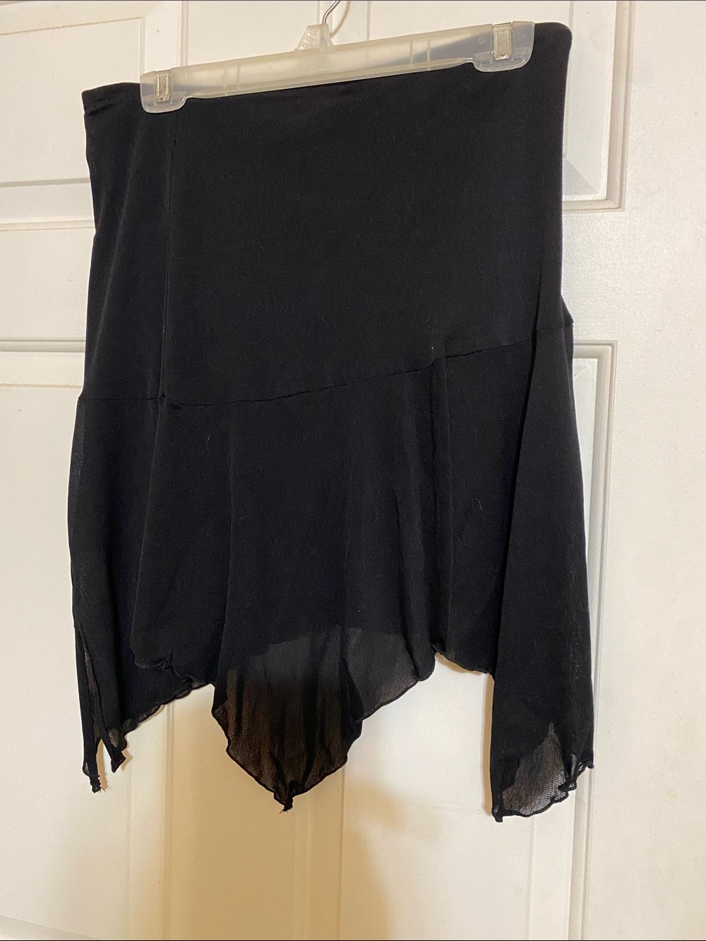 Hot Kiss Black Asymmetrical Handkerchief Hem Skirt